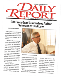 Jim Butler Financial Aid Gift to UGA Law